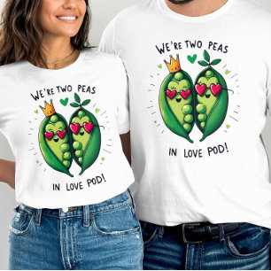 Zwei Erbsen in einer Liebe Pod Adorable Valentines T-Shirt