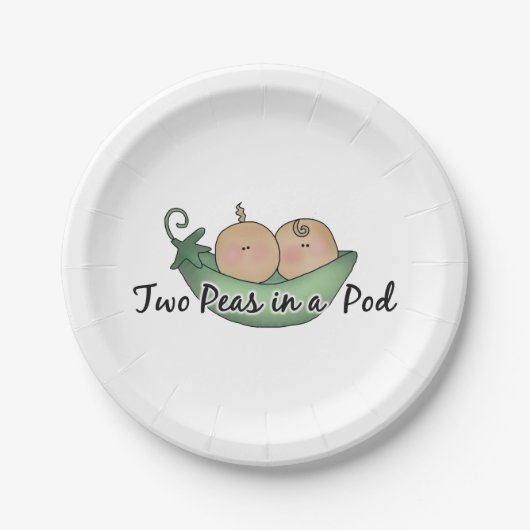 Zwei Erbsen in einer Papiertüte aus Party Pappteller (Vorderseite)