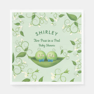 Zwei Erbsen in einer Pod Baby Boy Twin Dusche Serviette
