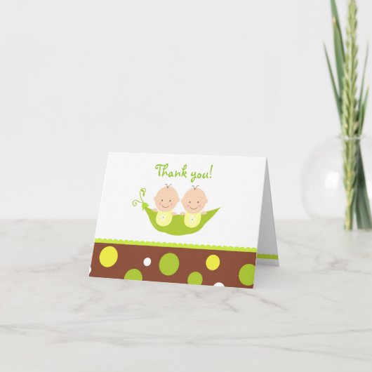 Zwei Erbsen in einer Pod-Baby-Dusche Danke, dass S Dankeskarte (Vorderseite)
