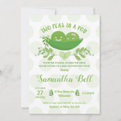 Zwei Erbsen in einer Pod Baby Dusche Einladung für (Vorderseite)