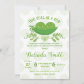 Zwei Erbsen in einer Pod Baby Dusche Einladung für (Vorderseite)