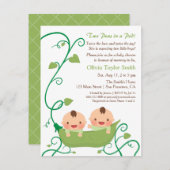 Zwei Erbsen in einer Pod Baby Dusche Einladungen (Vorne/Hinten)