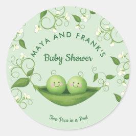 Zwei Erbsen in einer Pod Baby Dusche Klassischer R Runder Aufkleber
