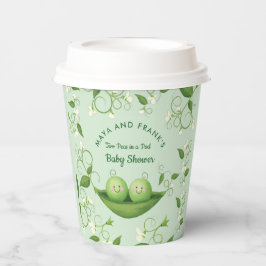 Zwei Erbsen in einer Pod-Baby-Dusche Pappbecher
