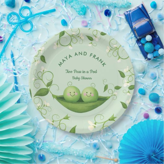 Zwei Erbsen in einer Pod-Baby-Dusche Pappteller (Party)