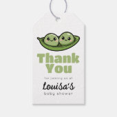 Zwei Erbsen in einer Pod Twin Baby Dusche Danke Geschenkanhänger (Vorderseite)