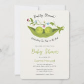 Zwei Erbsen in einer Pod Twin Baby Dusche Einladun Einladung (Vorderseite)