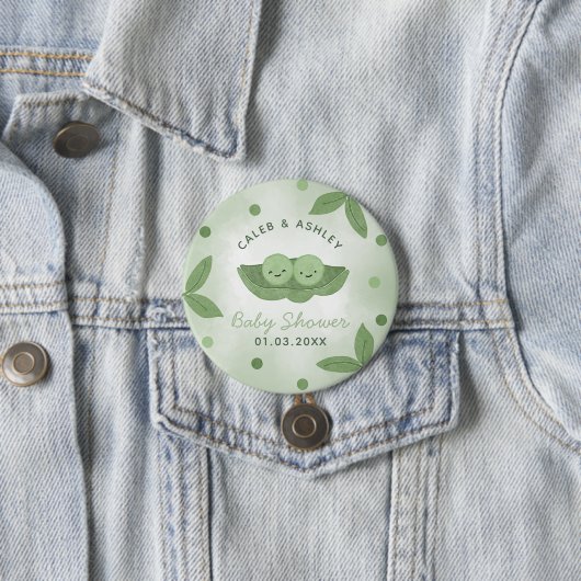 Zwei Erbsen in einer Pod-Twin-Boys-Baby-Duschtaste Button (Beispiel)