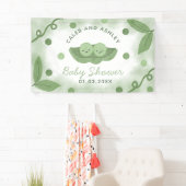 Zwei Erbsen in einer Pod-Twin-Boys-Kinderdusche Banner (Insitu)