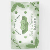 Zwei Erbsen in einer Pod-Twin-Boys-Kinderdusche Banner (Vertikal)