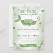 Zwei Erbsen in einer Pod-Twin-Boys-Kinderdusche Einladung (Vorderseite)