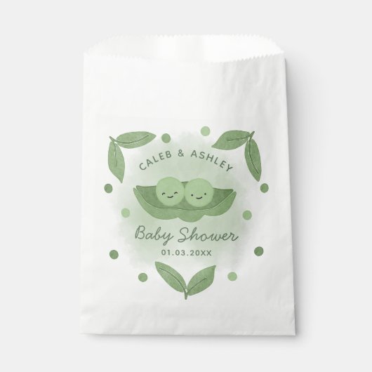 Zwei Erbsen in einer Pod-Twin-Boys-Kinderdusche Geschenktütchen (Vorderseite)