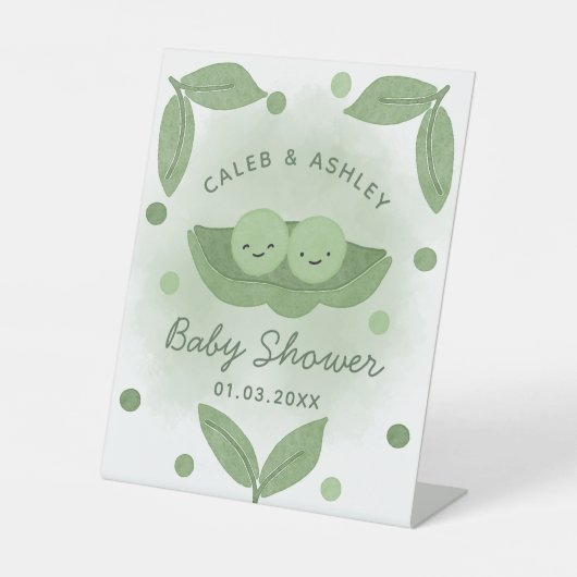 Zwei Erbsen in einer Pod-Twin-Boys-Kinderdusche Sockelschild (Vorderseite)