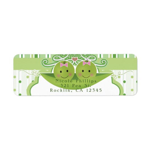 Zwei Erbsen in einer Pod Twin Girl Baby Dusche Ein (Vorne)