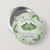 Zwei Erbsen in einer Pod-Twin-Girls-Babydusche Button (Vorne & Hinten)