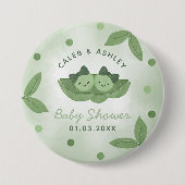 Zwei Erbsen in einer Pod-Twin-Girls-Babydusche Button (Vorderseite)