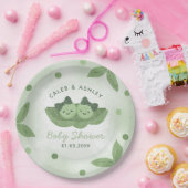 Zwei Erbsen in einer Pod-Twin-Girls-Babydusche Pappteller (Party)