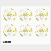 Zwei Erbsen in einer Pod-Twin-Girls Danke-Label Runder Aufkleber (Blatt)