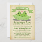 Zwei Erbsen in einer Pod-Zweiwindusche Einladung (Vorderseite)