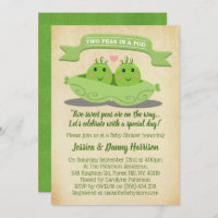 Zwei Erbsen in einer Pod-Zweiwindusche