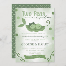 Zwei Erbsen in einer Pod-Zwillingsdusche Einladung