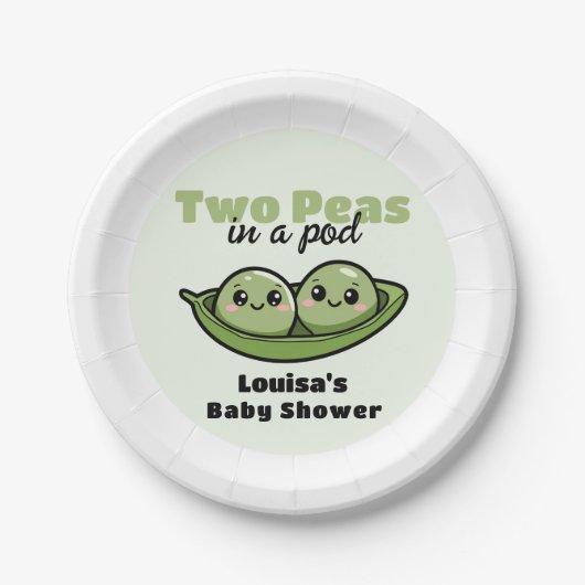 Zwei Erbsen in einer Pod-Zwillingsdusche Pappteller (Vorderseite)