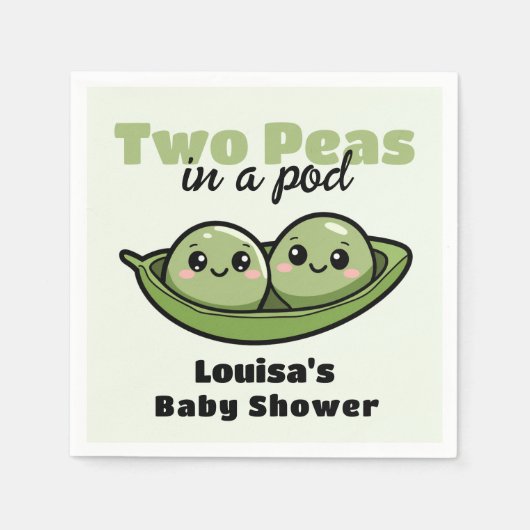 Zwei Erbsen in einer Pod-Zwillingsdusche Serviette (Vorderseite)