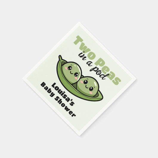 Zwei Erbsen in einer Pod-Zwillingsdusche Serviette (Ecke)