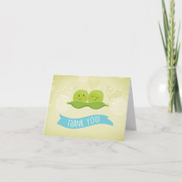 Zwei Erbsen in einer Puder Baby-Dusche Danke an di