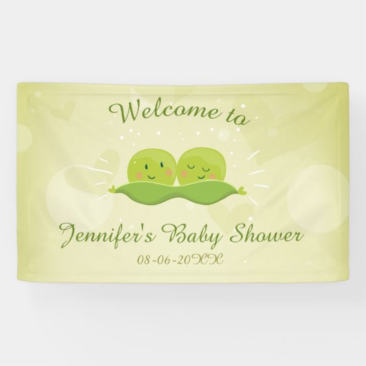Zwei Erbsen in Pod Baby Duschbanner Twins Neutral Banner (Horizontal)