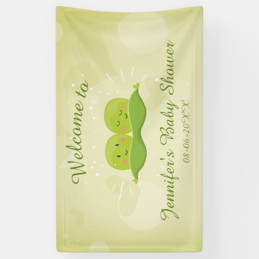 Zwei Erbsen in Pod Baby Duschbanner Twins Neutral Banner (Vertikal)