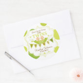 Zwei Erbsen in Pod Twins Danke, Label Runder Aufkleber (Umschlag)