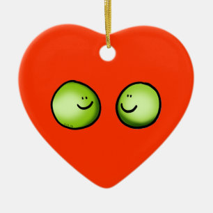 Zwei Erbsen Keramikornament
