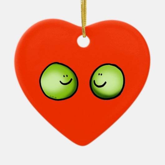 Zwei Erbsen Keramikornament (Vorne)