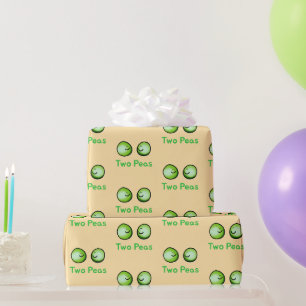 Zwei Erbsen Niedlich Freundschaft Kunst Geschenkpapier