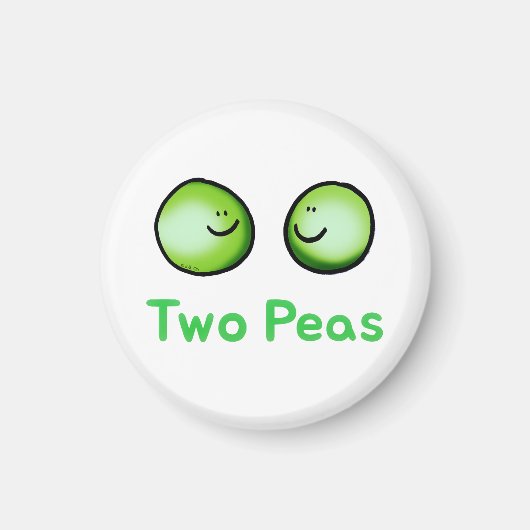 Zwei Erbsen Niedlich Freundschaft Kunst Magnet (Vorne)