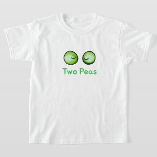 Zwei Erbsen Niedlich Freundschaft Kunst T-Shirt