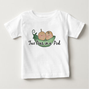 Zwei Erbsen paaren Unisexbaby-T - Shirt