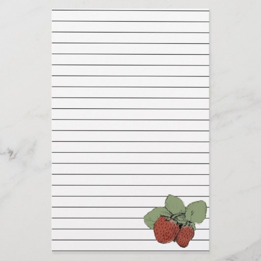 Zwei Erdbeeren Briefpapier (Vorderseite)