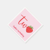 Zwei Erdbeeren Geburtstag Serviette (Ecke)