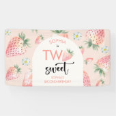 Zwei Erdbeeren-Kindergeburtstag Banner (Horizontal)