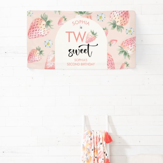Zwei Erdbeeren-Kindergeburtstag Banner (InSitu)