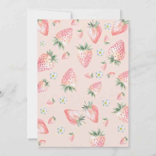 Zwei Erdbeeren-Kindergeburtstag Einladung (Rückseite)