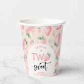 Zwei Erdbeeren-Kindergeburtstag Pappbecher (Vorderseite)