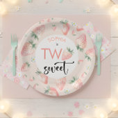 Zwei Erdbeeren-Kindergeburtstag Pappteller