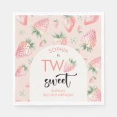 Zwei Erdbeeren-Kindergeburtstag Serviette (Vorderseite)
