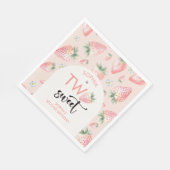 Zwei Erdbeeren-Kindergeburtstag Serviette (Ecke)