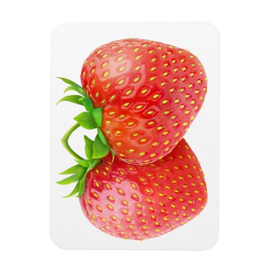 Zwei Erdbeeren Magnet (Vertikal)
