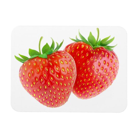 Zwei Erdbeeren Magnet (Horizontal)